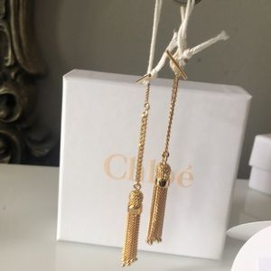 CHLOÉ gold-tone tassel pendant